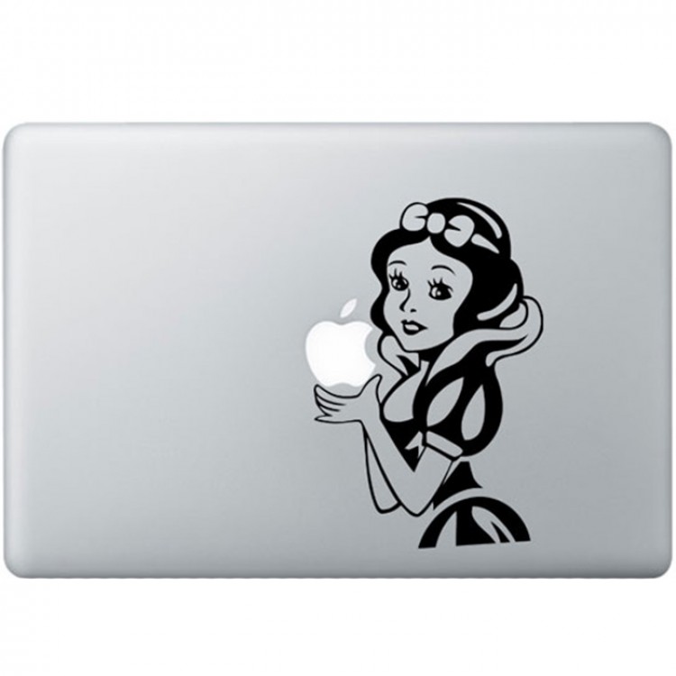 Snow White Animated MacBook Decal Black Decals