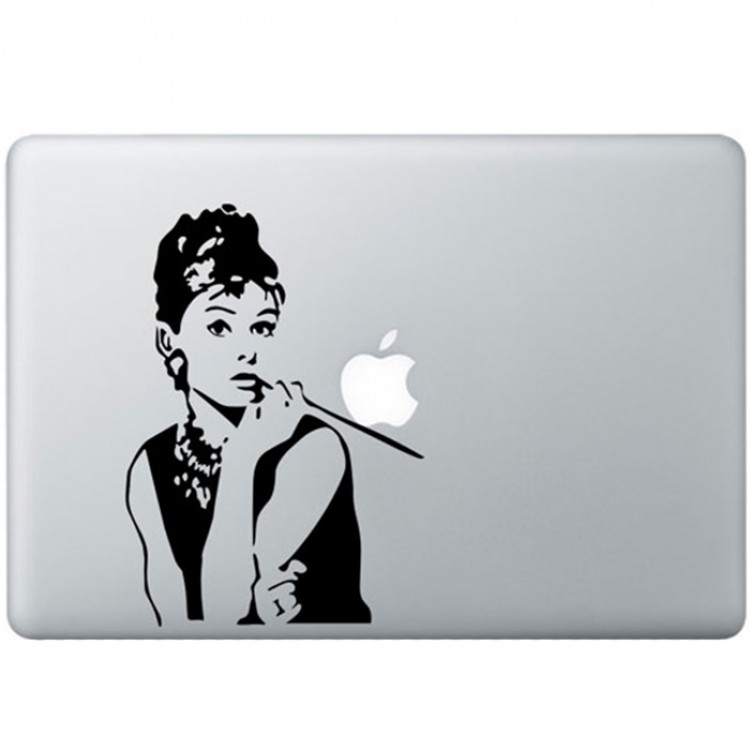 Audrey Hepburn MacBook Decal Black Decals