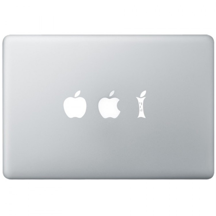 Eating Apple MacBook Decal Black Decals