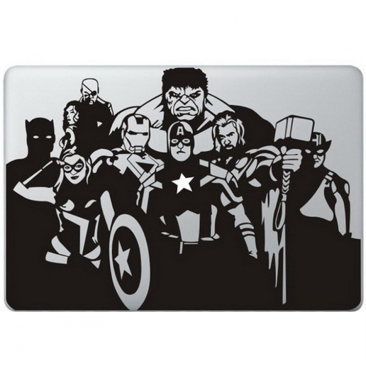 The Avengers MacBook Decal Black Decals