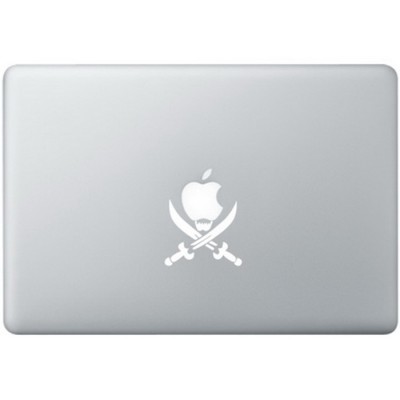 Apple Pirate MacBook Decal Black Decals