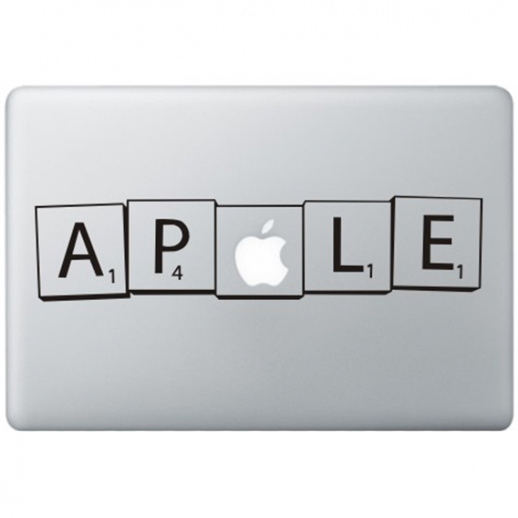Scrabble MacBook Decal Black Decals