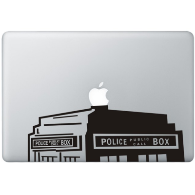 Dr. Who The Tardis (2) MacBook Decal Black Decals