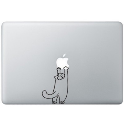 Simon's Cat (2) MacBook Decal Black Decals