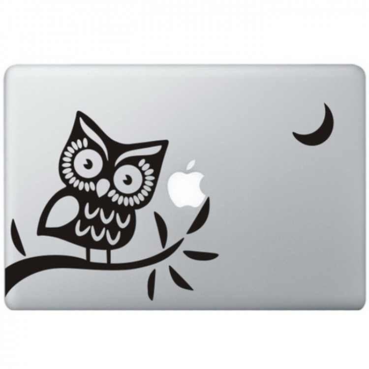 Owl (2) MacBook Decal Black Decals