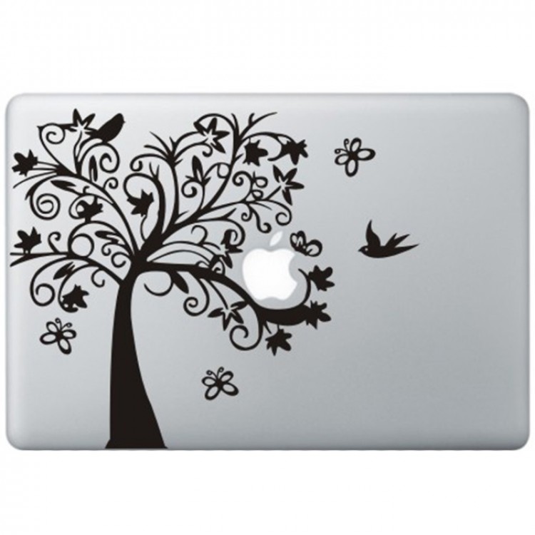 Fancy Tree MacBook Decal Black Decals