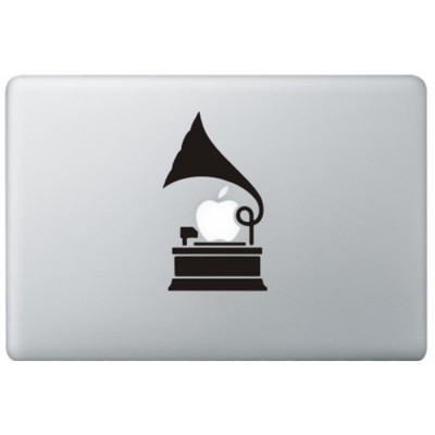 Grammofoon MacBook Decal Black Decals