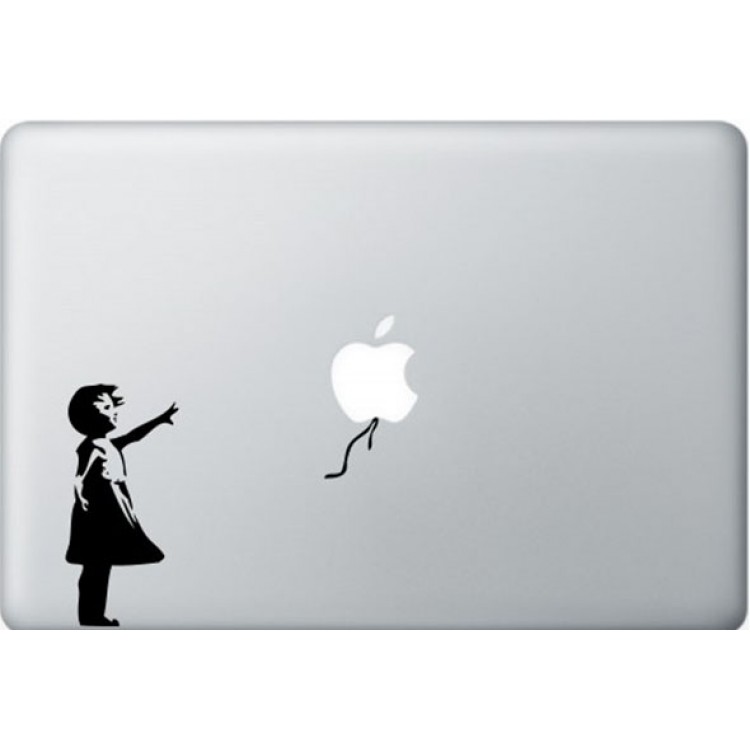 Banksy Girl MacBook Decal Black Decals