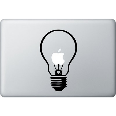 Light Bulb MacBook Decal Black Decals